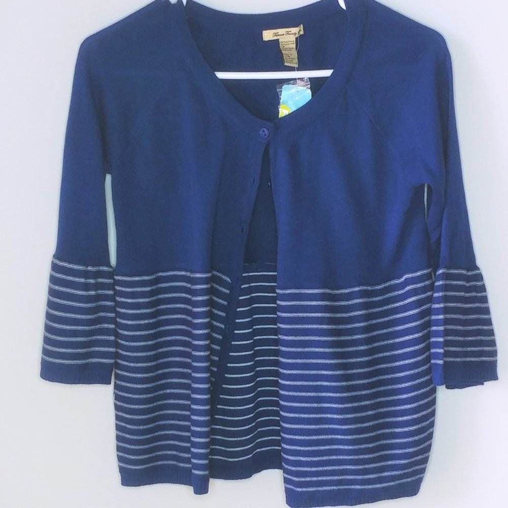 Forever21 Blue & White Stripe Sweater Card…